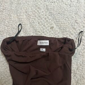 Aritzia Babaton Rich Brown Strapless Top